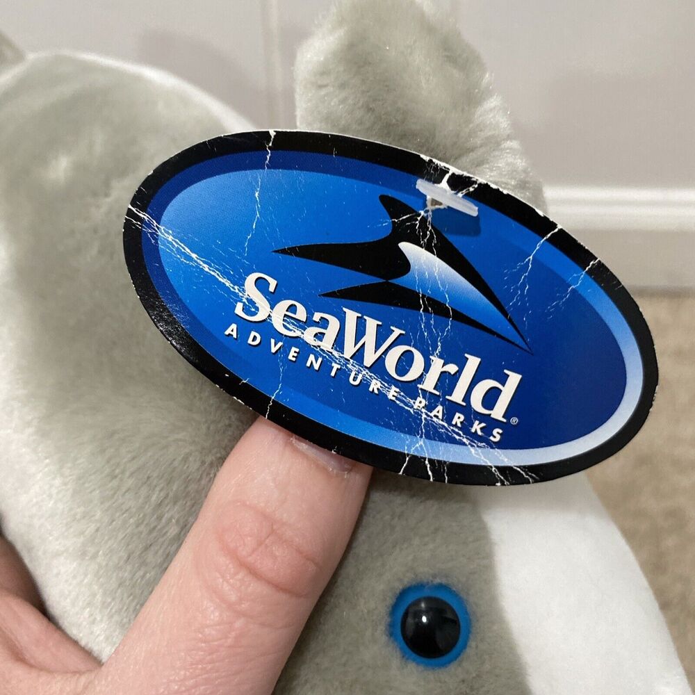 vintage sea world dolphin plush Stuffed Animal With Tags Blue Eyes With Tags - Picture 9 of 10